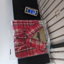 Kings Club Sportswear Men's Red/White Plaid Short Sleeve Button-Down Shirt Sz L image 7