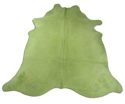 Dyed Lime Green Cowhide Rug Size: 8&#39; X 6 1/2&#39; Dyed Green Cowhide Rug C-713 - £276.18 GBP