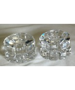 Mikasa Crystal Pair Candlestick Taper Candle Holders Germany - £28.73 GBP