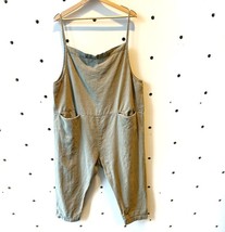 M / L - BuyKud Green Loose Fit Cropped Overalls Jumpsuit 0813CG - $50.00