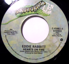 Eddie Rabbitt-Hearts on Fire / The Girl on My Mind-45rpm-1978-EX - £3.95 GBP
