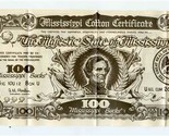 Majestic State of Mississippi Cotton Certificate 100 Mississippi Bucks S... - $17.82