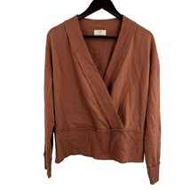 Anthropologie Wrap Sweatshirt Butter Rum Brown Color Small New Sample Piece - £32.03 GBP