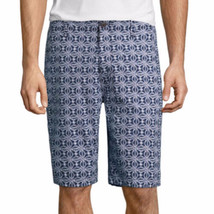 Arizona Men&#39;s Chino Shorts Indigo Wood Block Size 36W Flex 10.25 Inseam NEW - £13.59 GBP