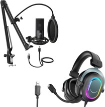 Fifine Studio Condenser Microphone Usb Pc Headset, Computer Pc Microphone - £76.95 GBP