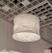 Ikea FJÄLLMIL Pendant Lamp Shade White Wrinkled Rice Paper 13" New 105.1... - $19.55