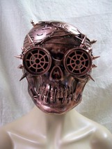Bronze Steampunk Skull Mask Spikes Cog Goggles Pirate Apocalyptic Warrior Cyborg - £15.58 GBP