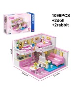 Bedroom Building Blocks Set Apartment Kitchen Model Micro Bricks Toy Rabbit - £48.83 GBP