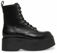 Women&#39;s Steve Madden Twister Lace Up Chunky Combat Boot, Size 8 - Black - £102.86 GBP