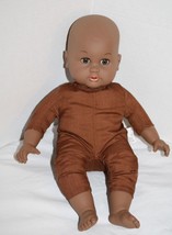 GI GO Toys GIGO Baby Doll 13&quot; Vinyl Soft Cloth Body Brown Sleep Eyes Dark Skin - £15.89 GBP
