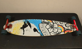 Atom Downhill Longboards Complete Manual Skateboard 39&quot; Art Deco White B... - $97.94