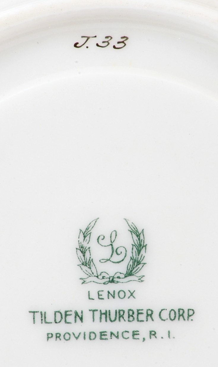 Lenox J33 6-1/8" Orphan Saucer for Tilden Thurber Corp Ivory w Gold Encrusted Ri Item image 3