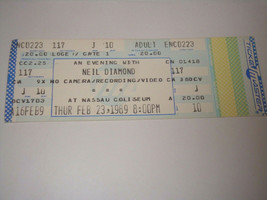 Neil Diamond 1989 Unused Concert Ticket February 23, 1989 Nassau Coliseum Usa - £7.95 GBP