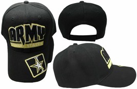 United States Army Star Black and Gold 3D Letters Adjustable Embroidered Hat Cap - £13.29 GBP