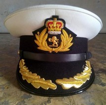 ROYAL QUEEN MARY 2 SHIP CUNARD CAPTAIN WHITE NEW HAT ALL SIZES - CP MADE - £78.69 GBP