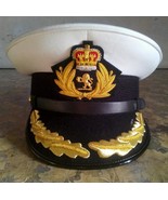 ROYAL QUEEN MARY 2 SHIP CUNARD CAPTAIN WHITE NEW HAT ALL SIZES - CP MADE - £77.53 GBP