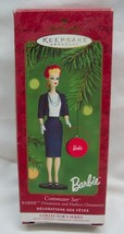 Hallmark Keepsake 1960 Barbie Commuter Set 2000 Christmas 4&quot; Ornament Hatbox - £13.68 GBP