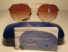 Lacoste L220SPC Rose Gold New Men&#39;s Aviator Sunglasses - £232.23 GBP