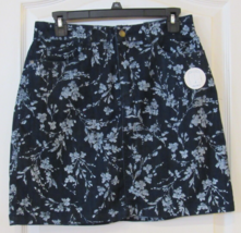 Croft &amp; Barrow Classic Fit Denim Skort Blue/White Chain Women&#39;s Sz 4 NWT... - $18.01