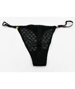 Victoria&#39;s Secret Icon Adjustable Monogram Thong Panties Black Size Larg... - $13.48 CAD