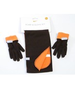 Nike Boys Brown &amp; Orange Fleece  Gloves &amp; Scarf  Youth Size 8-20 NWT - £14.79 GBP