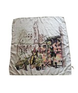 Vintage Scarf BONWIT TELLER Church Scene Made in France 25&quot;x24&quot; - $143.50