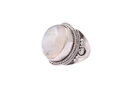 925 Sterling Silver Genuine Rainbow Moonstone Handmade Festival Ring Gift - £46.82 GBP