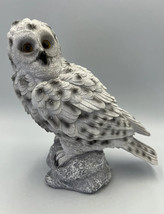 Cracker Barrel Owl Figurine White Snow Sparkle Glitter Decor Animal - £16.25 GBP