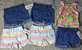 NWT Lot Carters  Cat &amp; Jack 3-6 M  Girls Shorts Top Denim - £12.45 GBP