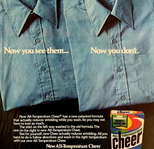 Primary image for Cheer All Temperature Laundry Detergent 1979 Advertisement Vintage DWKK5