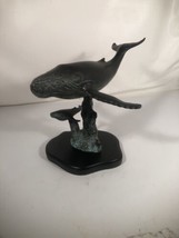 Humpback Baleine &amp; Mollet Bronze Sculpture Présentoir - £237.40 GBP