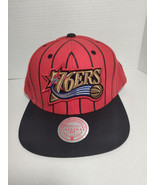 NWT Philadelphia 76ers Mitchell &amp; Ness 2 Tone Pinstripe SnapBack Hat Cap - $22.76