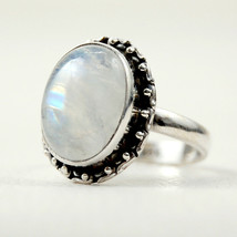 925 Sterling Fine Silver Rainbow Moonstone Gemstone Ring Women Gift RSP-1060 - £27.33 GBP