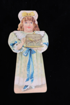 Victorian Standing Trade Card Double Doll Birdcage Clarks ONT Cotton New... - $9.99