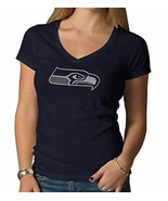 NFL Seattle Seahawks Ladies Vneck T-Shirt Medium 100% Cotton NEW - £12.06 GBP