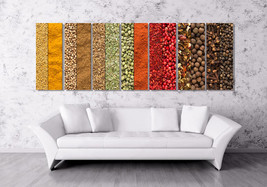 Extra Large Herbs and Spices Canvas Print Chef Gift Cook Gift Restaurant Decor F - £143.85 GBP