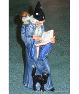 **ULTRA RARE** Royal Doulton The Wizard Figurine HN2877 With Owl Cat Spell Book - $338.53