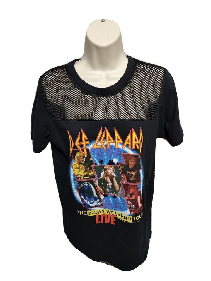Primary image for Def Leppard 7 Day Weekend Tour Womens Medium Black Mesh TShirt