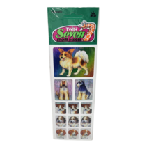1 SHEET VINTAGE TWIN SEVEN STICKER DESIGNS PRISIM HOLOGRAPHIC PUPPY DOGS - $8.55
