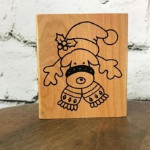 Christmas Holiday Reindeer Rubber Stamp VTG 1992 Daisy Kingdom 3&quot;X3.5&quot; Mounted - £7.75 GBP