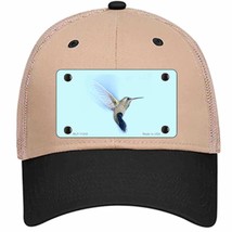 Hummingbird In Flight, Blue Novelty Khaki Mesh License Plate Hat - £21.77 GBP