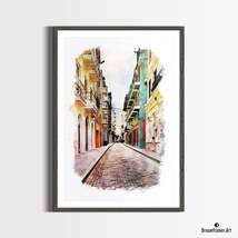 Premium Art Print Old San Juan in Watercolors, by Dreamframer Art - £30.65 GBP+