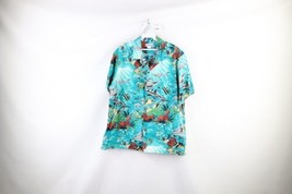 Vintage 90s Streetwear Mens XL Fish All Over Print Hawaiian Button Shirt USA - £42.79 GBP