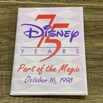 Vintage 1998 Disney 75 Years Part Of The Magic Button Pin Promotional KG - $7.91