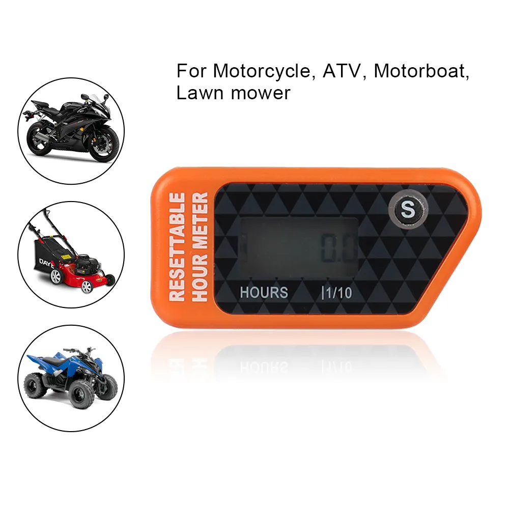 Wireless Vibration Hour Meter Auto Engine Timer Counter Gauge Motorcycle - £14.74 GBP+