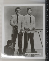 Vintage Santo &amp; Johnny 8x10 B&amp;w Promo Promotion Foto Tob - $39.59