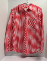 Vineyard Vines Womens Size 8 Relaxed Pink White Checks Gingham Top Button Up - £19.32 GBP
