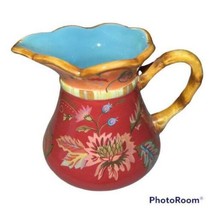 Tracy Porter The Artesian Road Collection Peacock Tea Creamer Pitcher Floral - £26.09 GBP