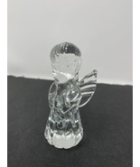 Vintage Art Glass Clear Praying Angel Figurine Paperweight - $34.99