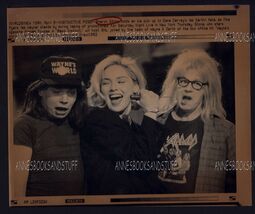 AP LEAFDESK Press Photo SNL Sharon Stone, Wayne's World Dana Carvey &amp; Mi... - $13.95